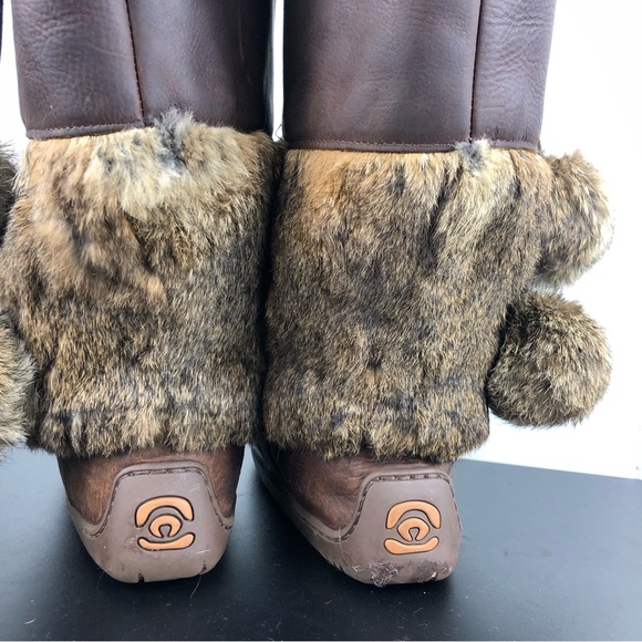 Genuine Leather Sheepskin Lined Fur Winter Boots Sz 8 - Picture 9 of 12